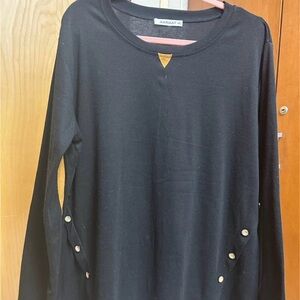 HARHAY Baseball Style Tee Black Faux Leather Patches Size XXL